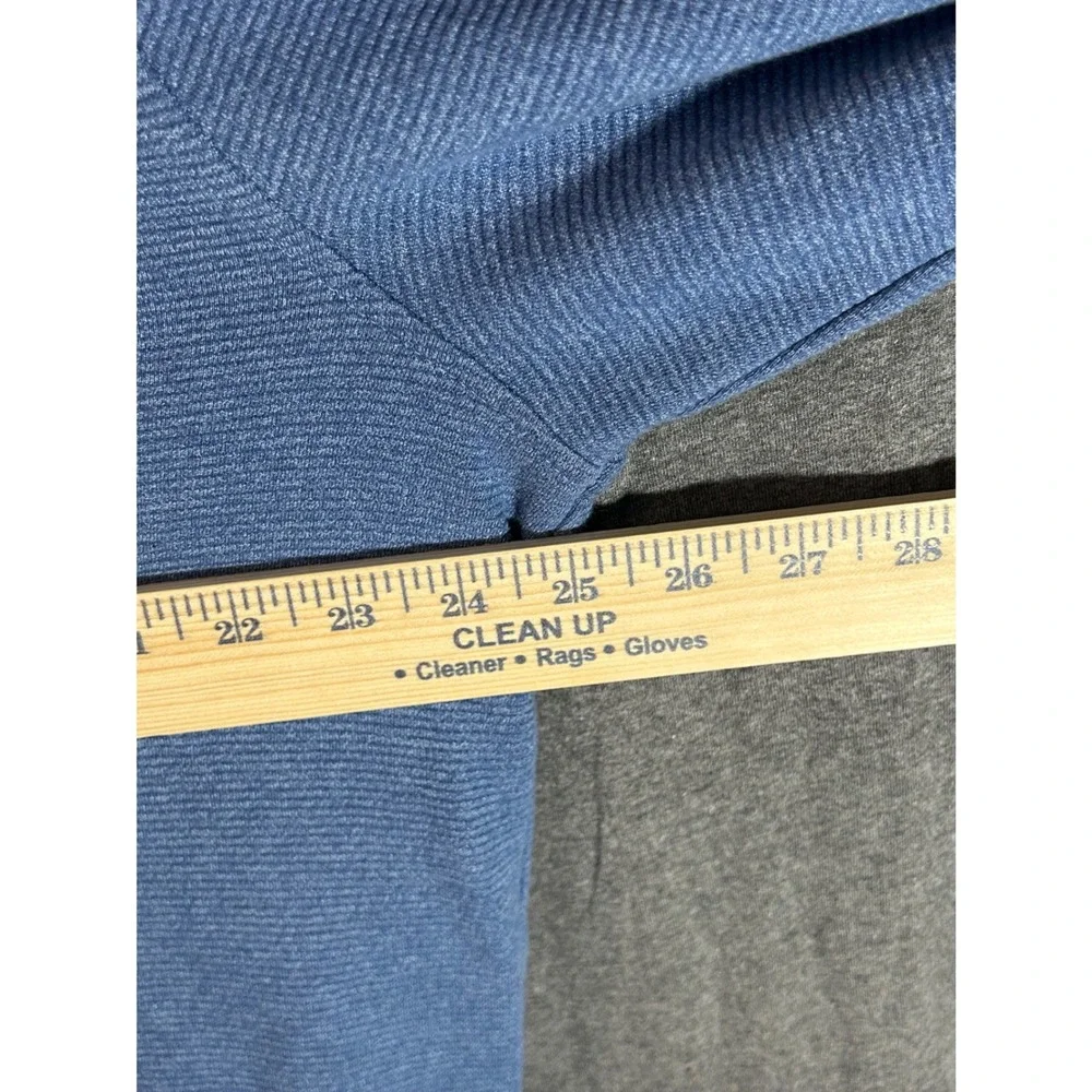 Van‎ Heusen Mens Never Tuck Quarter Zip Pullover Blue Classic Fit Large L